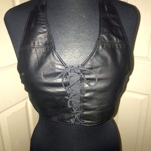 Ladies Leather Halter Top